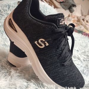 Sketcher's Arch Comfort Sneakers, Black&White Sz 10